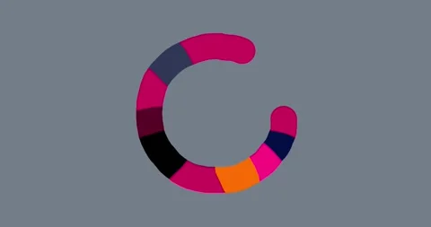 Simple color circle animation going right left seamless loop Stock Footage 346918449