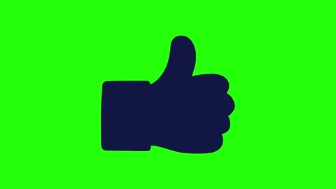 Simple Color Filled Thumbs Up Icon Bounce Animation Green Screen Stock Footage 336849658