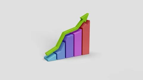 Simple colored 3d graphic on backdrop, left view Stock Illustration