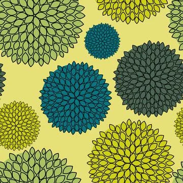 Simple colored Flower Icon, Seamless pattern. Vector Illustration イラスト素材