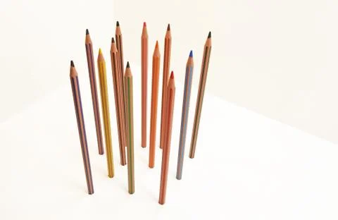 Simple colored pencils. Stock Photos
