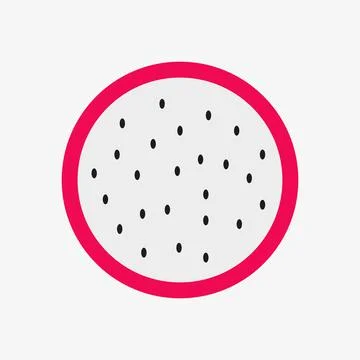 Simple colored vector icon of half of dragon fruit Stock Illustration