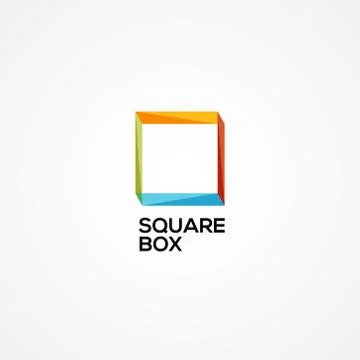 Simple Colorful Abstract Square Logo Sign Symbol Icon Stock Illustration