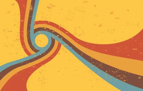 Simple Colorful Circle Wave Retro Flat Background Illustrazione stock