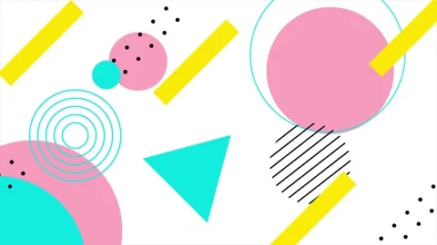 Simple colorful geometric abstract background with dynamic shapes seamless 4k Stock Footage 322145323