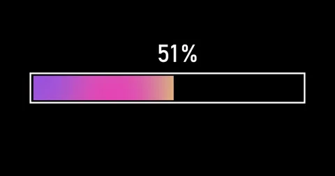 Simple colorful gradient progress or loader bar animation. Loader bar from zero Stock Footage 245117258