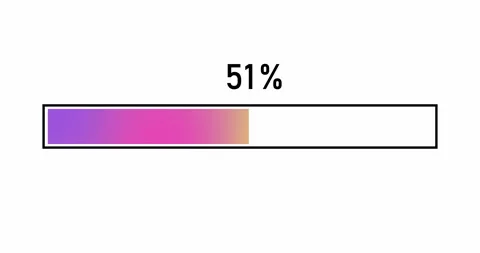 Simple colorful gradient progress or loader bar animation. Loader bar from zero Stock Footage 248931405