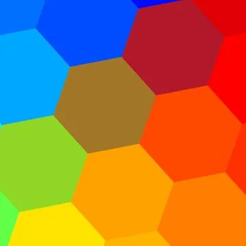 Simple Colorful Hexagonal Mosaic. Abstract Background. Geometric Pattern. Stock Illustration