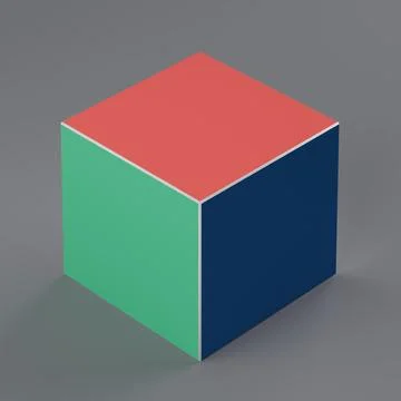 Simple Colorful Isometric Cube. 3d Rendering 스톡 일러스트