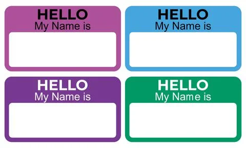 Simple colorful name tag. To mark our books. Back to school. Stock Illustration