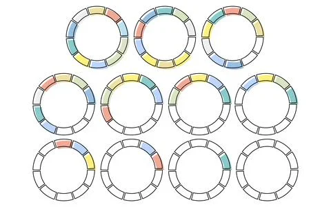 Simple, colorful progress bar and infographic Illustrazione stock