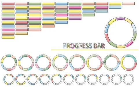 Simple, colorful progress bar and infographic Stock Illustration