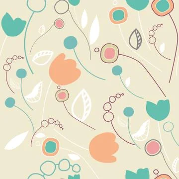Simple colorful seamless flourish pattern Stock Illustration