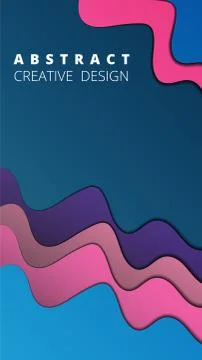 Simple colorful vector background in material style. Vertical template for a  Stock Illustration