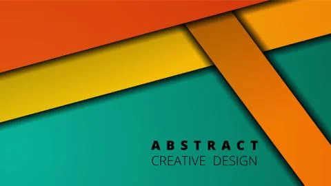 Simple colorful vector background in material style. Horizontal template for  Stock Illustration