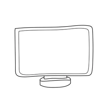 Simple coloring page. Coloring book for children, Computer monitor Stock-Illustration