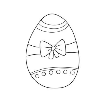 Simple coloring page. Decoration easter egg. Coloring book for kids. Stock Illustration