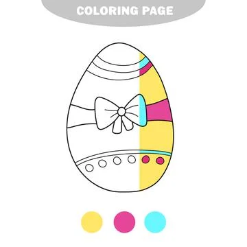 Simple coloring page. Decoration easter egg. Coloring book for kids. Illustrazione stock