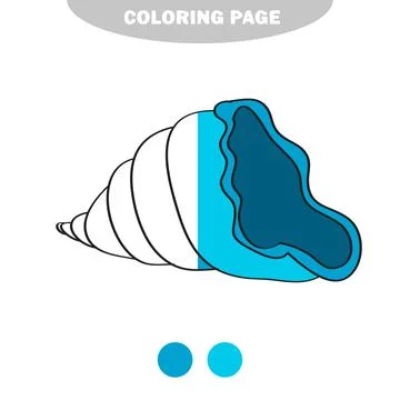 Simple coloring page. Line drawn seashell on white isolated background Stockillustratie