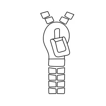 Simple coloring page. Vector cartoon zipper to be colored Stock Illustration