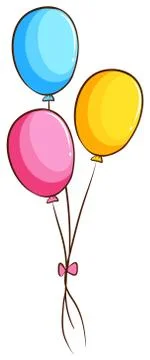 A simple coloured drawing of balloons Stock Illustration