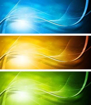 Simple colourful banners with wavy elements. Eps 10 vector Simple colourfu... Stock Photos