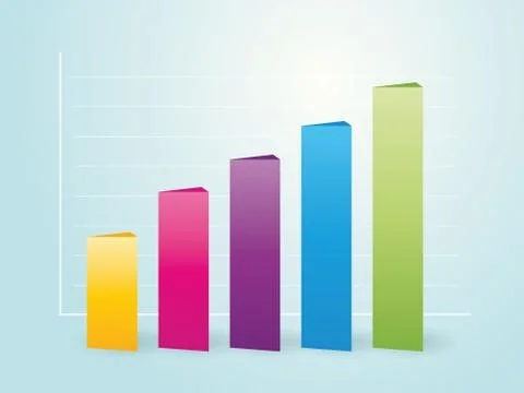 Simple column color charts Illustrazione stock