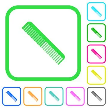 Simple comb vivid colored flat icons Stock Illustration