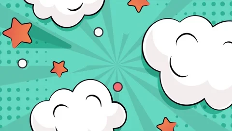 Simple comic background with dynamic elements and explosive features seamless 4k Stock Footage 294162960