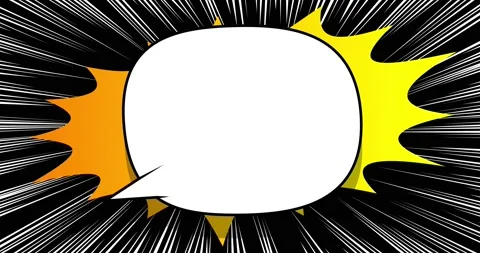 Simple Comic Book Speech Bubble on Black Stock Footage 166821120