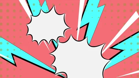 Simple comic design featuring colorful explosive elements seamless 4k video Stock Footage 293263637