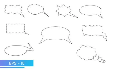 Simple comics cloud for text. Linear style. Vector illustration on a white Illustrazione stock
