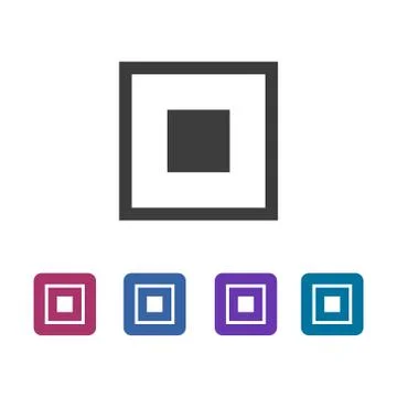 Simple Common Squre Stop Button Icon Stock Illustration