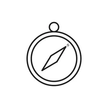 Simple Compass Adventure Thin Line Icon Design Illustration