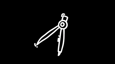 A simple compass drawing symbolizing precision and measurement in design Stock Footage 319587858