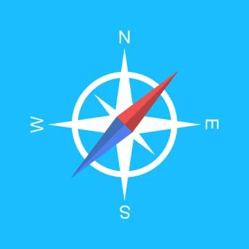 Simple compass icon Stock Illustration