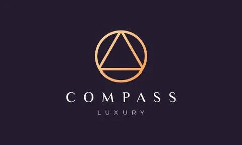 Simple compass logo concept with modern and luxury style Stock Illustration