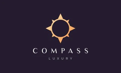 Simple compass logo concept with modern and luxury style Illustrazione stock