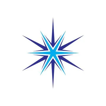 Simple compass needle element design shaped star Stock Illustration