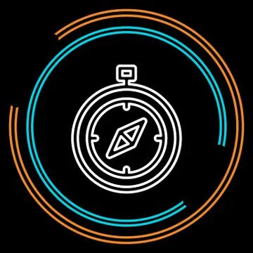 Simple Compass Thin Line Vector Icon Stock Illustration