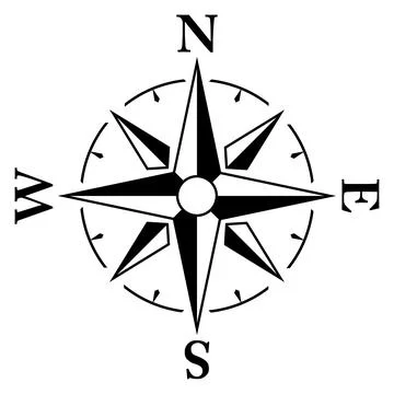 Simple compass / windrose icon. Stock Illustration