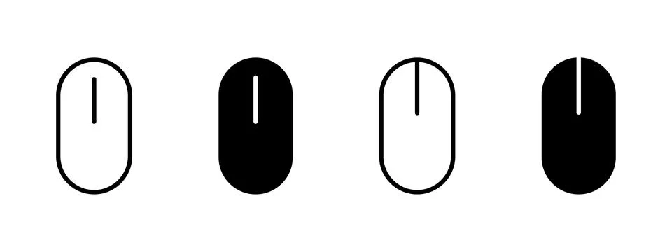Simple computer mouse icon. Click button symbol. Scroll sign illustration. 스톡 일러스트