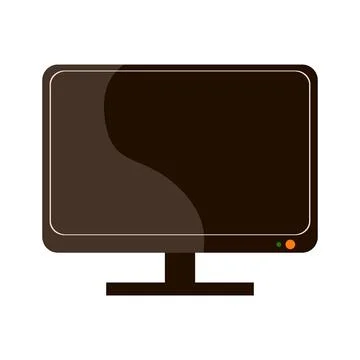 Simple computer template with a blank dark screen. Flat illustration. Stock Illustration