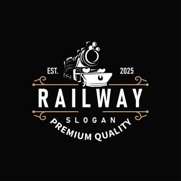 Simple concept design minimalist train transportation logo template locomot.. Stock Illustration