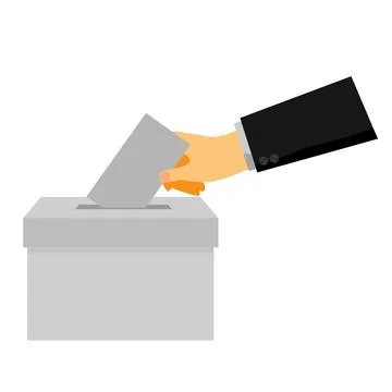 Simple concept, man hand using tuxedo give a paper vote election Stock Illustration
