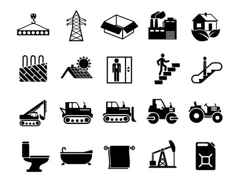 Simple construction icons set. Universal construction to use for web and mobi Stock Illustration