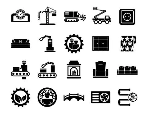 Simple construction icons set. Universal construction to use for web and mobi Stock Illustration