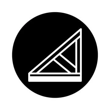 Simple construction industry logo showcasing roof truss design inside a bla.. Illustrazione stock