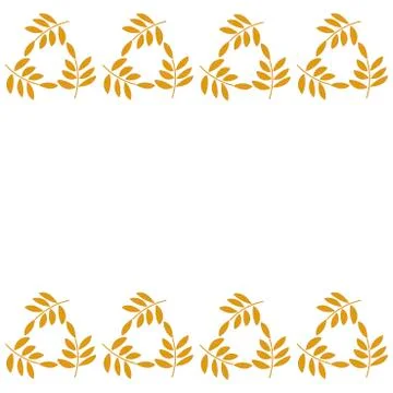 Simple Contour Hand drawn border . Monochrome Vector illustration. Golden bou Illustrazione stock