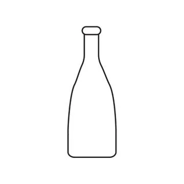 Simple contour icon with a bottle image. A drawing without a fill. Vector Stock Illustration